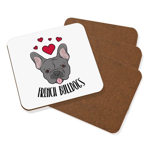 Love french bulldogs coaster - bulldogs,