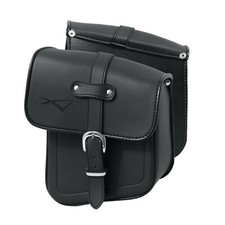 Borsa Coppia Bisacce Moto Custom Chopper Idroreppelente Nero laterale Telaio