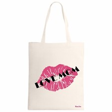 borsa ecru scritta love mom