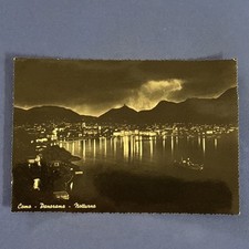 COMO PANORAMA NOTTURNO Bianco e nero  - Cartolina