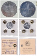 REPUBBLICA ITALIANA 1 lira 1953 FDC PERIZIATA