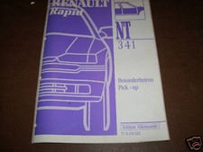Manuale Officina Renault Rapid Pick-Up Particolarità