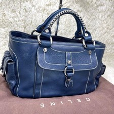 Borsa a mano in pelle CELINE tracolla boogie blu navy designer logo hardware dal Giappone