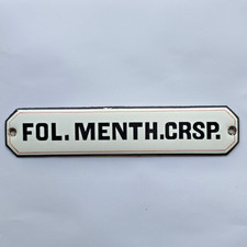 anni '30-'40 Targa da Farmacia in metallo Smaltata - insegna cm 17 x 3.5