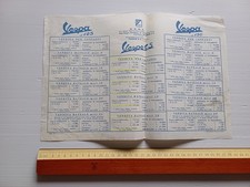 Piaggio Vespa GS - 125 - 150 listino versioni 1957 depliant italiano originale