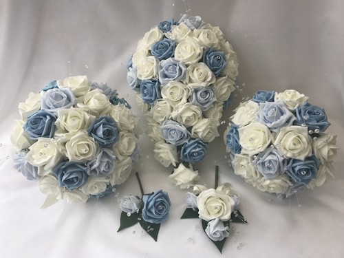 Fiori sposa avorio rosa blu - sposa,