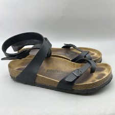 Sandali alla caviglia Birkenstock Yara donna taglia 10 neri punta passante scarpe comode
