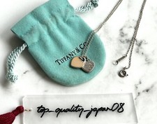 Collana TIFFANY & Co. Return to Mini con targhetta a doppio cuore rosa beige ...