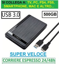 500GB AUTOALIMENTATO HARD DISK 2,5 ESTERNO USB 3 ULTRA SPEED PS4 PS5 HITACHI HDD