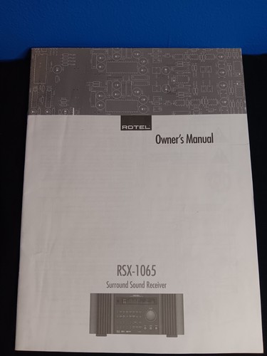 Rotel rsx 1065 manuale del - rsx-1065,