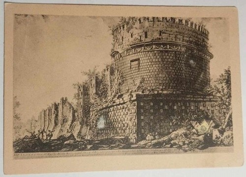 Cartolina antica mausoleo - antica, b/n
