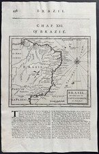 Moll - Mappa del Brasile. 258b - 1723 Geografo completo