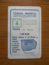 1966 TESSERA PER REVISIONE DI RASOIO EPOCA SERVIZIO LABORATORIO RASOI ROMA 