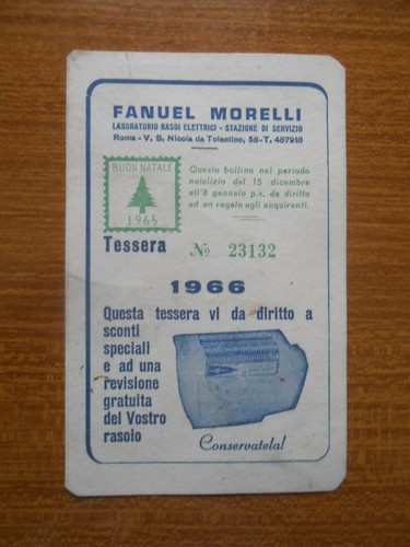1966 tessera per revisione - 1966,