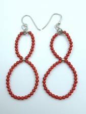 Orecchini da donna di Argento 925 e corallo Rosso di Sardegna Naturale pendenti