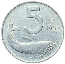 5 LIRE 1955 - DELFINO E TIMONE