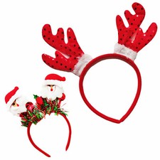 Set 2 pezzi cerchietto capelli renna Babbo Natale unisex festa TOOCOOL EM-5469