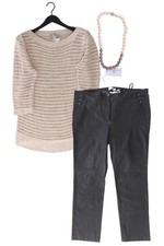 Completo moda donna taglia XXL con FAIR LADY maglione taglia 50 e collana