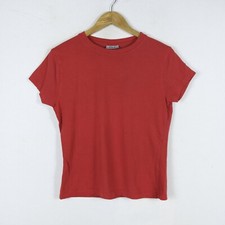 Maglia Fila Taglia M Donna Logo Comodo Cotone Pratico Tinta Unita Rosso Woman