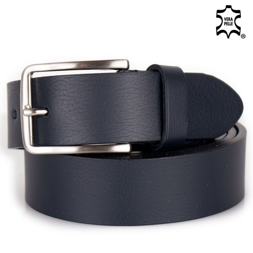 Cintura uomo blu - , pelle