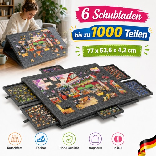 Tavolo puzzle con cassetti - puzzle, 6