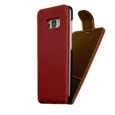 Cover in pelle per Apple / Samsung / Huawei - smartphone cellulare custodia protettiva rossa 