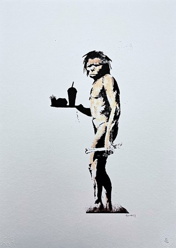 Banksy fast food neanderthal - -,