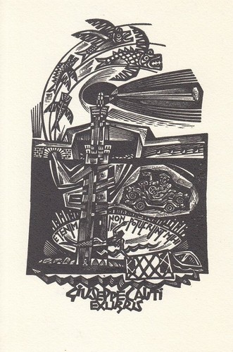Exlibris bookplate holzstich - exlibris,