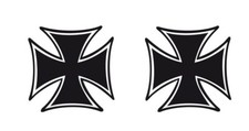 2 adesivi decal IRON CROSS