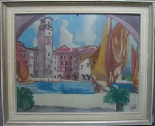 Dipinto a Olio Monogramma Ew