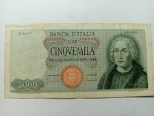 BANCONOTA 5000 LIRE COLOMBO 1