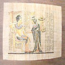 Copia papiro egizio in carta tela tipo telata dorature