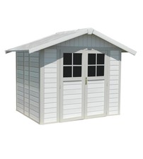 CASETTA DA GIARDINO IN PVC GROSFILLEX "DECO 5" BIANCO E GRIGIO-VERDE 295X261X...