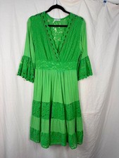 Abito boho in pizzo verde