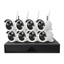 KIT VIDEOSORVEGLIANZA ESTERNO WIRELESS DVR NVR 8 CANALI 8 TELECAMERE WIRELESS