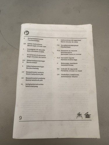 Avvertenze per sega circolare
