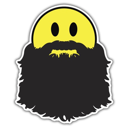Smile barba hipster adesivo - barba, da