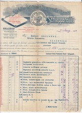 Fattura Torino Stabilimenti Chimici Farmaceutici Schiapparelli 1910 QX940