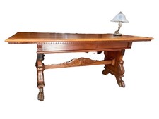 Scrivania stile Rinascimento toscano legno noce primi '900