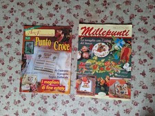 LOTTO 2 RIVISTE PUNTO CROCE VINTAGE MILLEPUNTI, ARTE FEMMINILE 