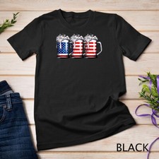 T-shirt bandiera americana birra 4 luglio uomo donna Merica USA unisex maglietta