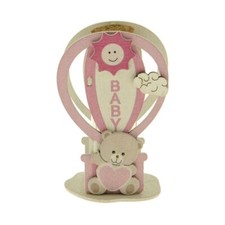 6 PZ Mongolfiera legno ROSA