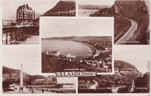 Postcard llandudno 5 views - -,