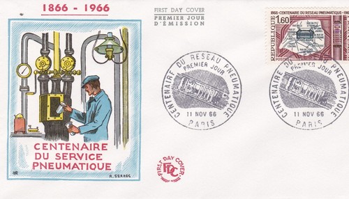 Francia 1966 fdc centenario - francia,