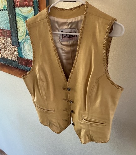 Gilet vintage pelle diamantata