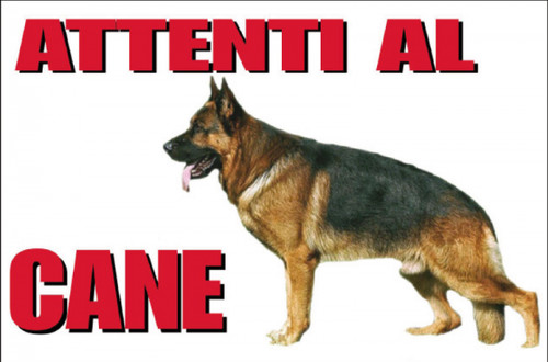 Adesivo stiker attenti cane - attenti, al