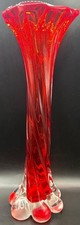 Vaso in vetro artistico rosso