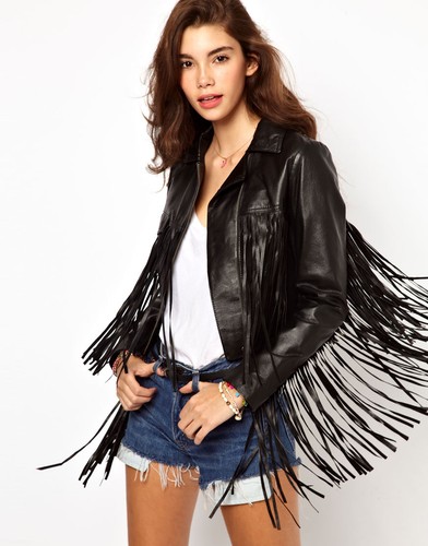 Giacca donna pelle nera moto