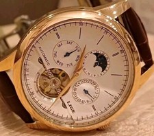 Orologio Uomo Automatico 21 GIOIELLI Pelle Gold Brown **Bellissimo** !!!