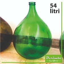Damigiana in vetro, vaso da terra, verde, arredamento, design, 54 litri, vintage